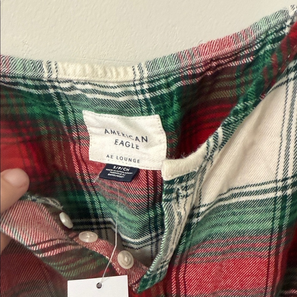 American Eagle Outfitters Red and Green Plaid Romper - Picture 2 of 2